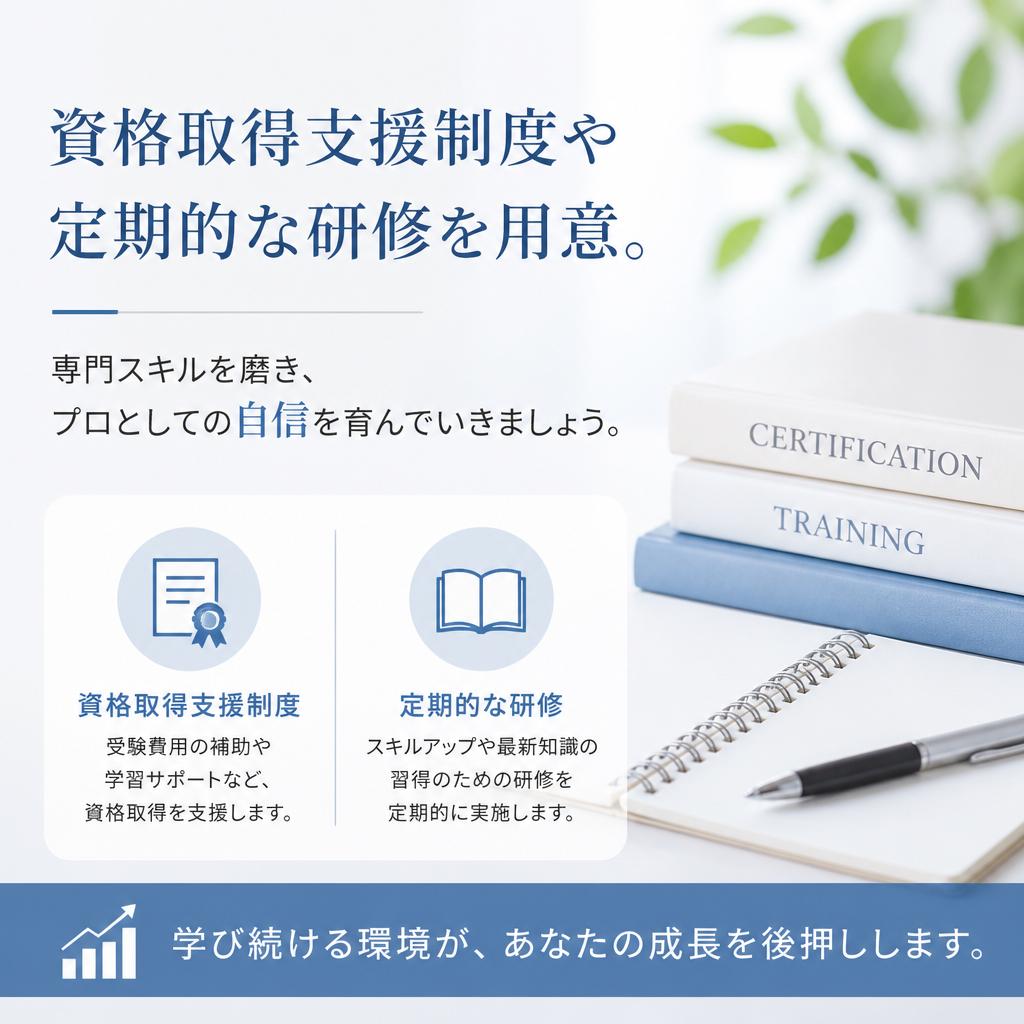 技術向上をバックアップ
