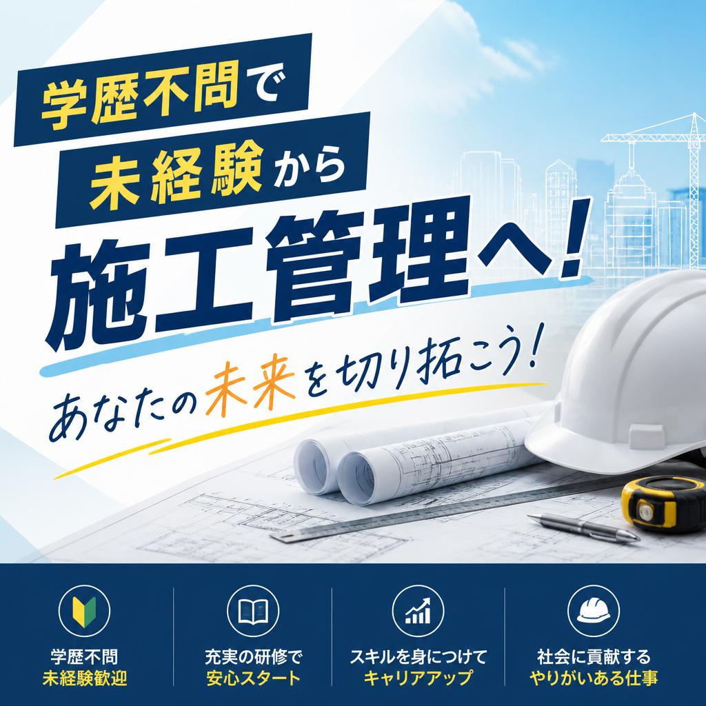 学歴不問で未経験から施工管理へ！あなたの未来を切り拓こう！