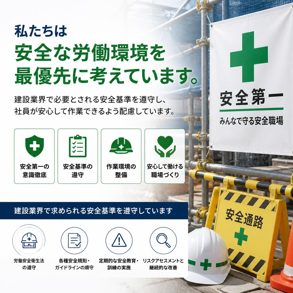 安全第一の労働環境