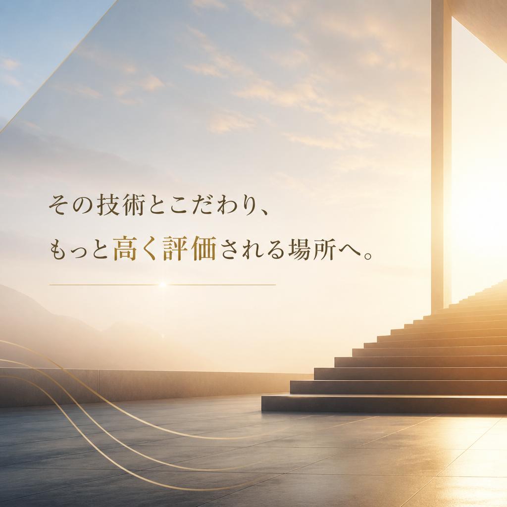 その技術とこだわり、もっと高く評価される場所へ。