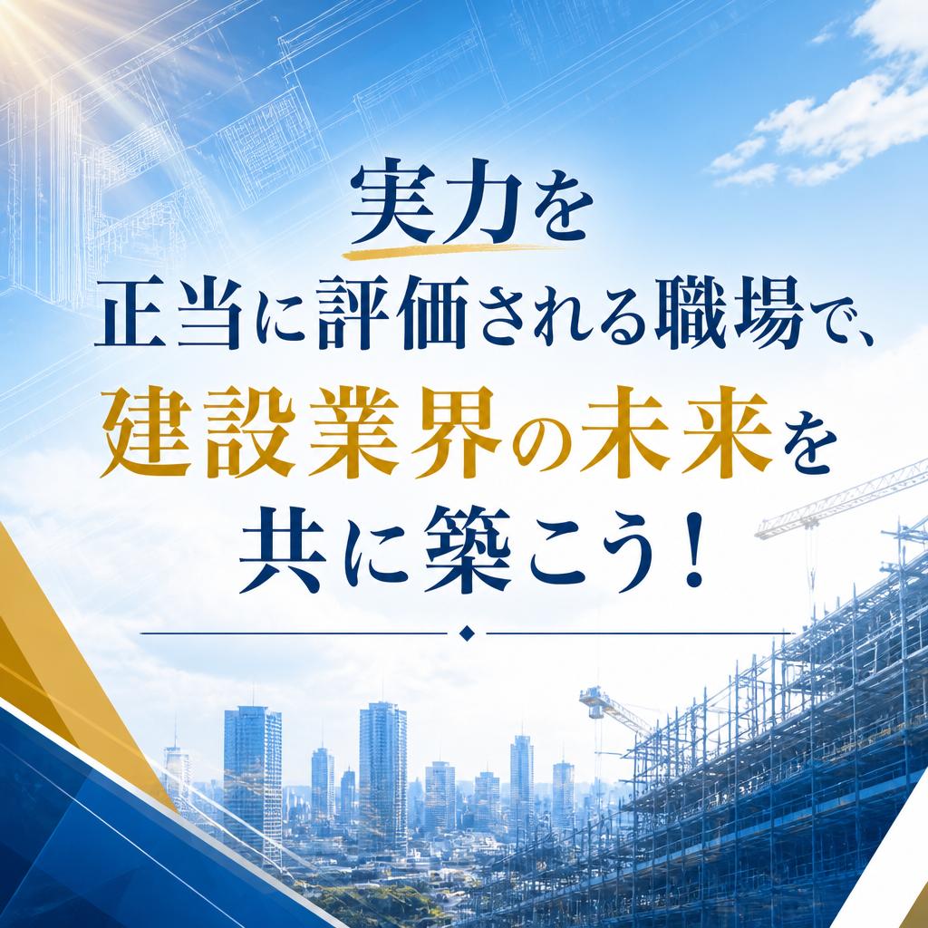 実力を正当に評価される職場で、建設業界の未来を共に築こう！
